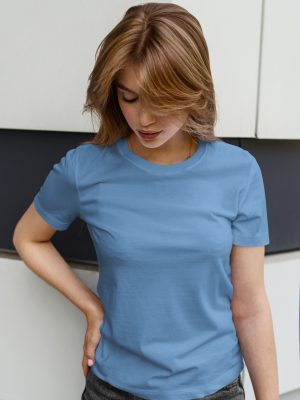 Camiseta basica mujer azul