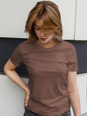 Camiseta basica mujer chocolate