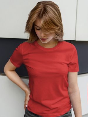 Camiseta basica mujer roja