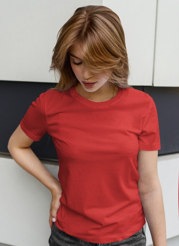 Camiseta basica mujer roja