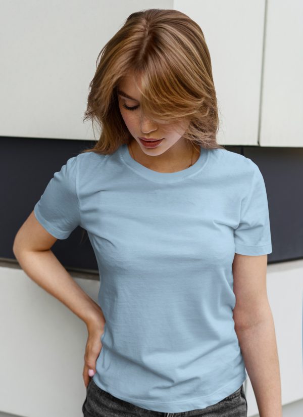 Camiseta mujer azul cielo