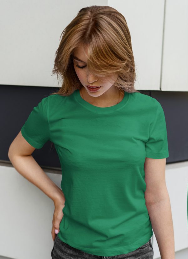 Camiseta mujer verde brillo