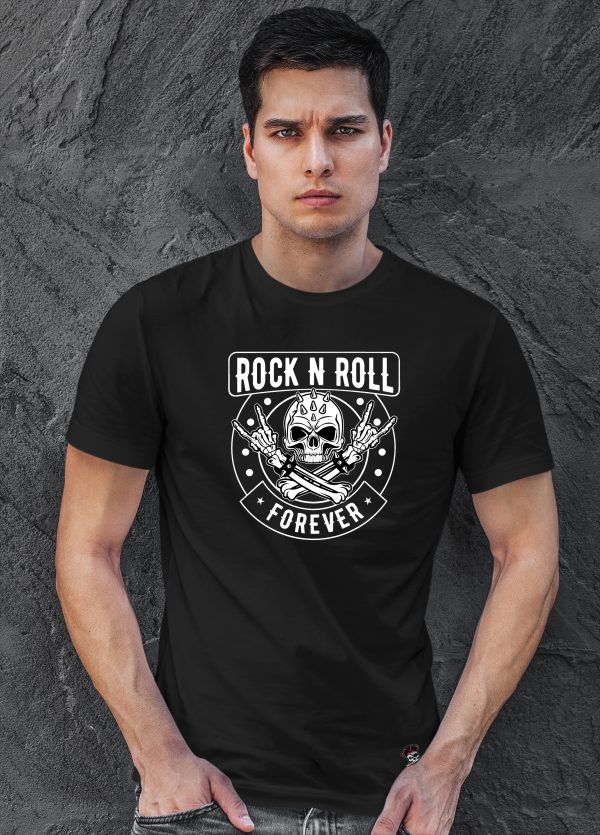 Camiseta ROCK FOREVER negro hombre